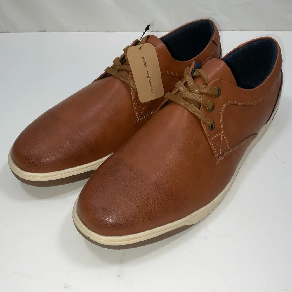 NIB‎ Men’s Jousen Milan 3 Eyelet Brown Lace Up Fashion Dress Sneakers Size 13